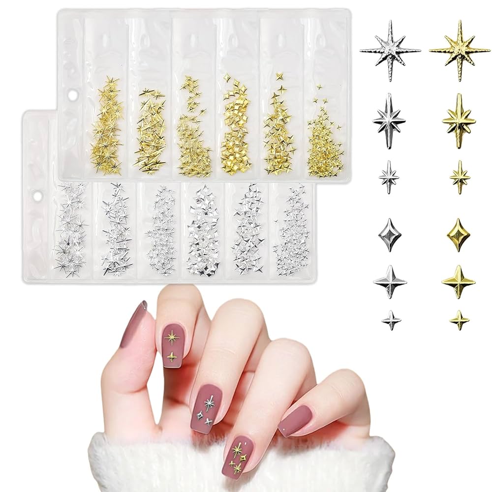 Amazon | ネイルパーツ スタッズ 星 3D 立体 Y2K スター 四芒星